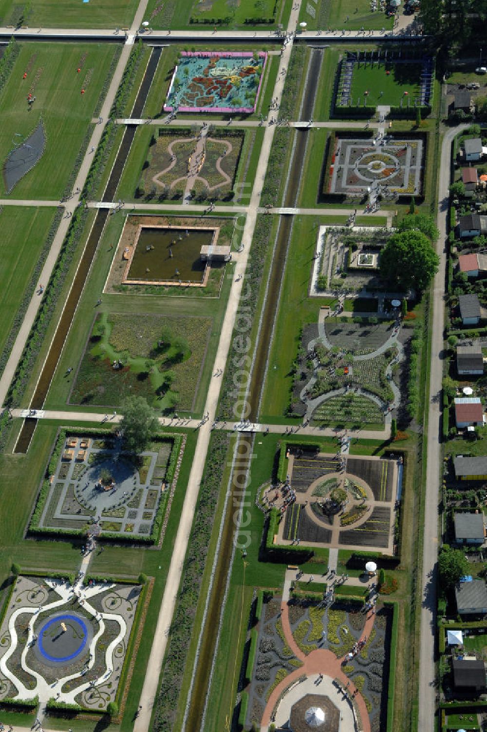 Aerial image ORANIENBURG - Blick auf das Gelände der LAGA Landesgartenschau 2009 am Oranienburger Schloß. Landesgartenschau Oranienburg 2009 GmbH, Breite Straße 1, 16515 Oranienburg, Tel.: 0 33 01-60 0-8 30