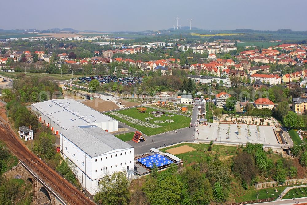 Löbau from the bird's eye view: View the site of the National Garden Show in Löbau in Saxony