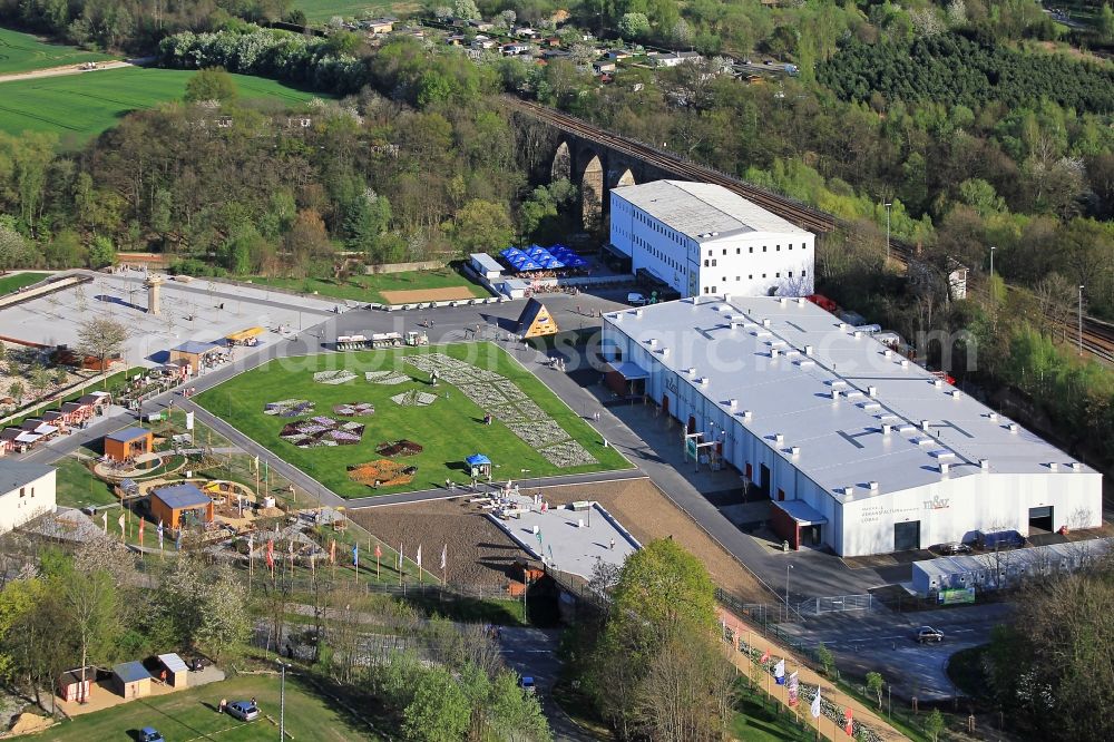 Löbau from above - View the site of the National Garden Show in Löbau in Saxony