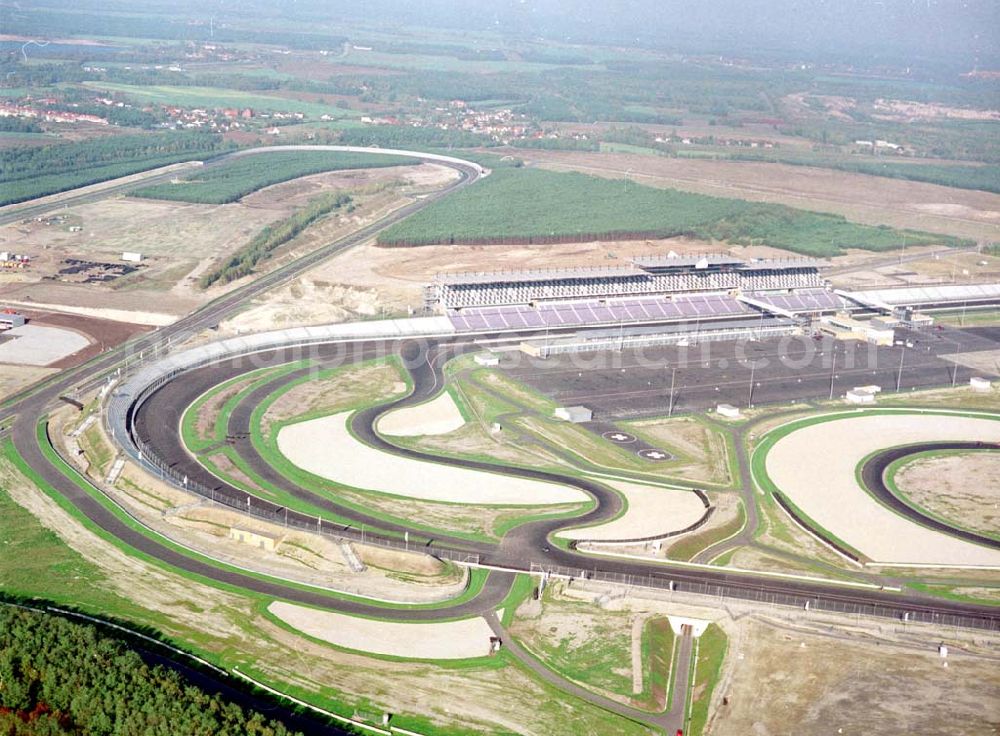 Klettwitz from above - Gelände des Lausitzringes (Euro - Speedway) bei Klettwitz in Brandenburg.