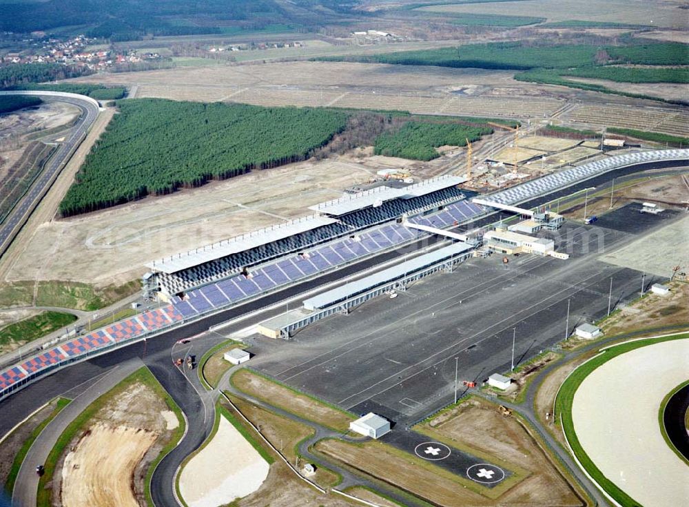 Klettwitz / BRB from the bird's eye view: Gelände des Lausitzringes (Euro - Speedway) bei Klettwitz in Brandenburg.