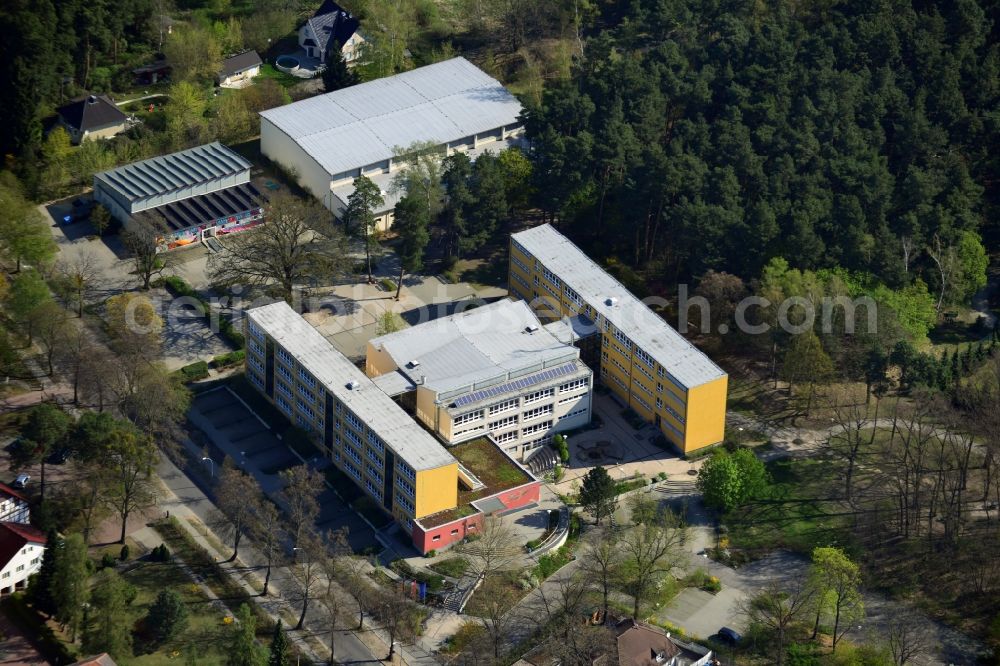 Falkensee from above - Grounds of the Lise-Meitner Gymnasium at Ruppin street in Falkensee in Brandenburg