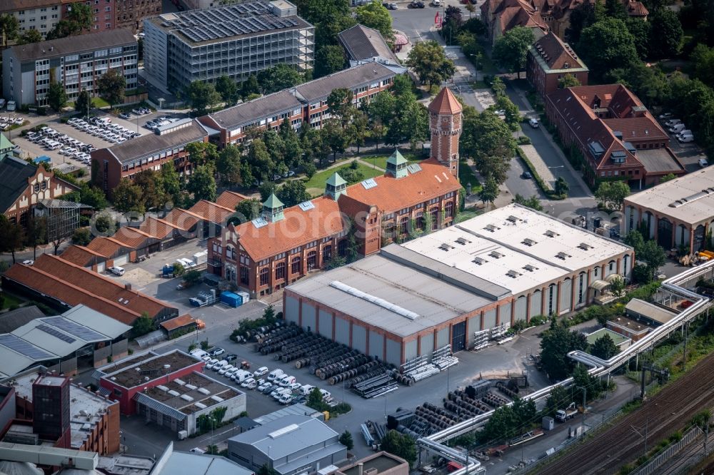 Aerial photograph Nürnberg - Site and logistics buildings of the power plant from natural gas of the Na??ERGIE Aktiengesellschaft in Nuremberg in the state Bavaria, Germany