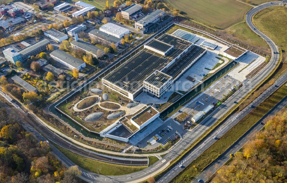 Aerial photograph Dortmund - New building complex on the site of the logistics center money store of the Deutschen Bundesbank in Dortmund at Ruhrgebiet in the state North Rhine-Westphalia