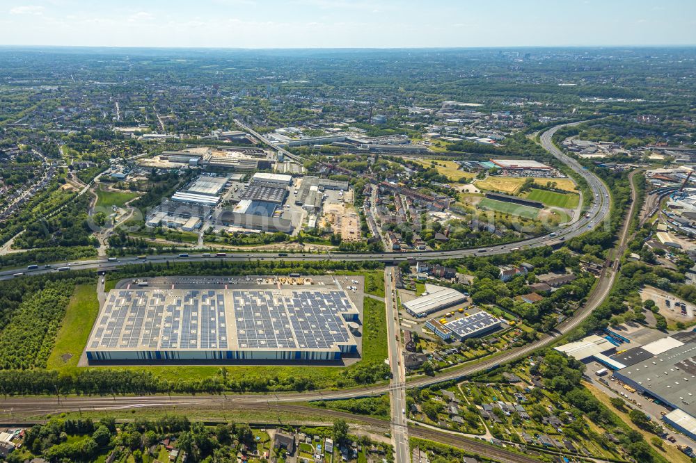 Gelsenkirchen from above - Site of the logistics center on Uechtingstrasse on the BAB A42 motorway in Gelsenkirchen in the state North Rhine-Westphalia, Germany