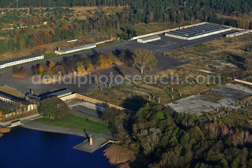 Fürstenberg/Havel from above - Site of the dunning u. Memorial of the former concentration camp Ravensbrück concentration camp on the road of the nations in Fürstenberg / Havel in Brandenburg