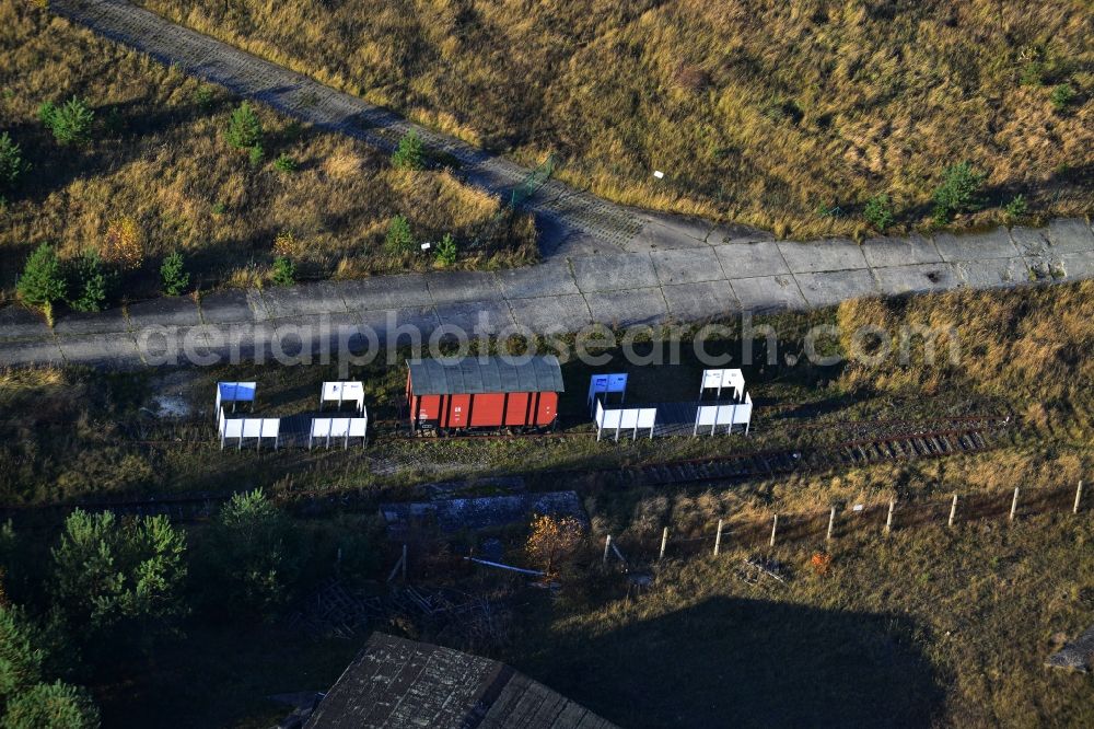 Aerial image Fürstenberg/Havel - Site of the dunning u. Memorial of the former concentration camp Ravensbrück concentration camp on the road of the nations in Fürstenberg / Havel in Brandenburg