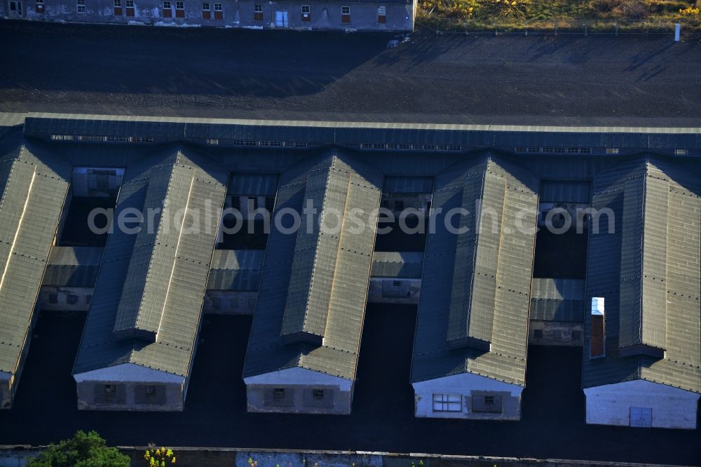 Aerial photograph Fürstenberg/Havel - Site of the dunning u. Memorial of the former concentration camp Ravensbrück concentration camp on the road of the nations in Fürstenberg / Havel in Brandenburg