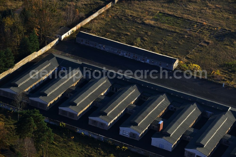 Fürstenberg/Havel from above - Site of the dunning u. Memorial of the former concentration camp Ravensbrück concentration camp on the road of the nations in Fürstenberg / Havel in Brandenburg