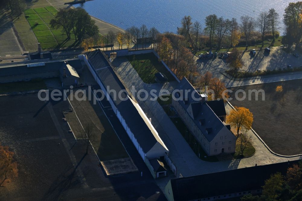 Fürstenberg/Havel from the bird's eye view: Site of the dunning u. Memorial of the former concentration camp Ravensbrück concentration camp on the road of the nations in Fürstenberg / Havel in Brandenburg