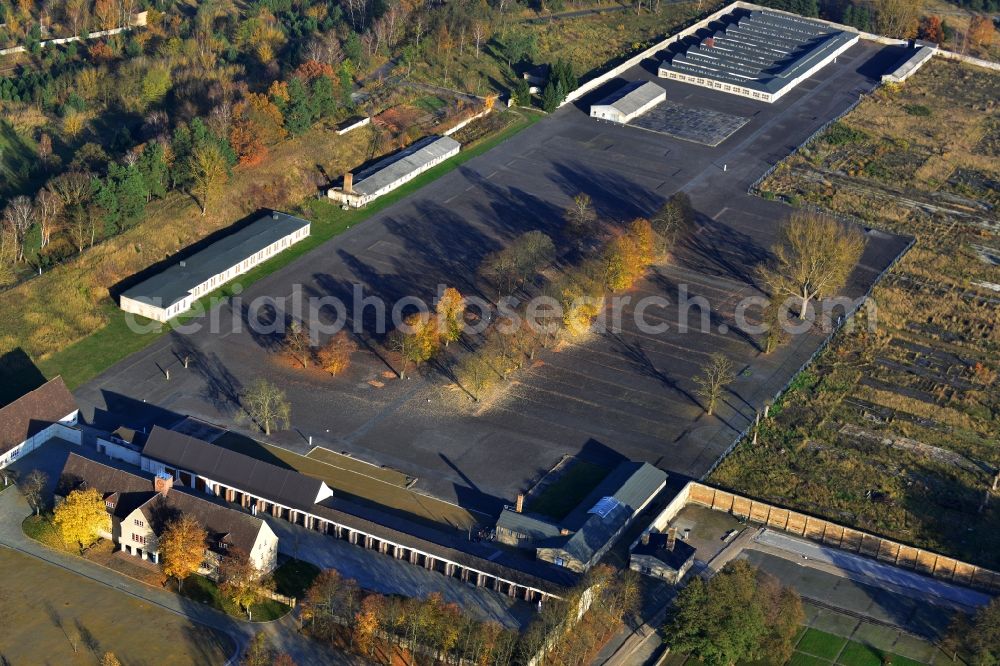 Fürstenberg/Havel from above - Site of the dunning u. Memorial of the former concentration camp Ravensbrück concentration camp on the road of the nations in Fürstenberg / Havel in Brandenburg