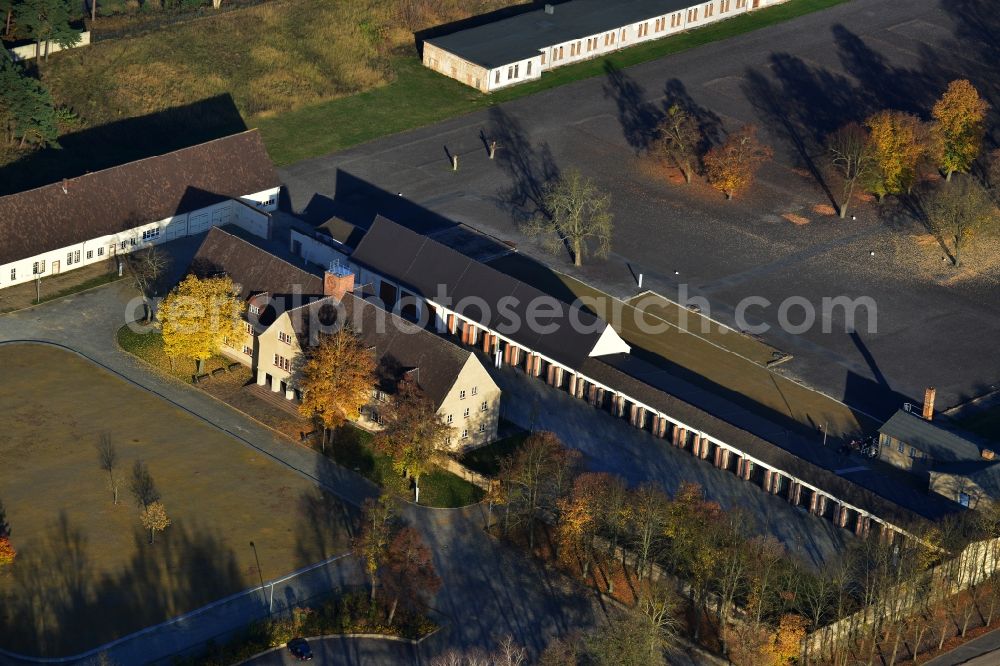 Fürstenberg/Havel from the bird's eye view: Site of the dunning u. Memorial of the former concentration camp Ravensbrück concentration camp on the road of the nations in Fürstenberg / Havel in Brandenburg