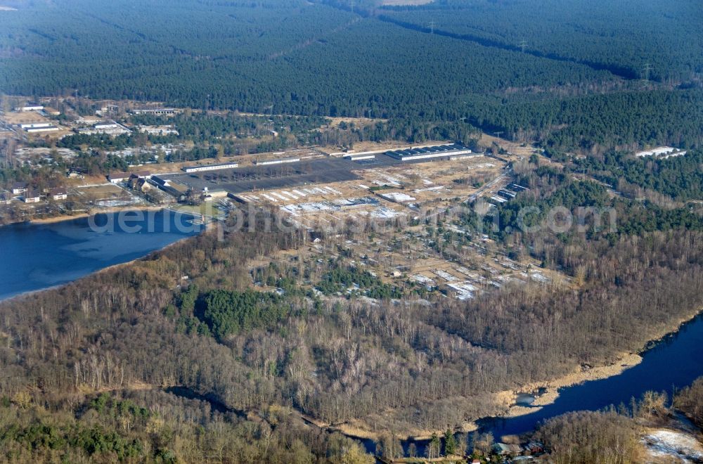 Fürstenberg/Havel from above - Site of the dunning u. Memorial of the former concentration camp Ravensbrueck concentration camp on the road of the nations in Fuerstenberg / Havel in Brandenburg