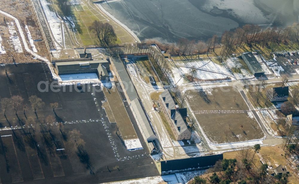 Aerial photograph Fürstenberg/Havel - Site of the dunning u. Memorial of the former concentration camp Ravensbrueck concentration camp on the road of the nations in Fuerstenberg / Havel in Brandenburg