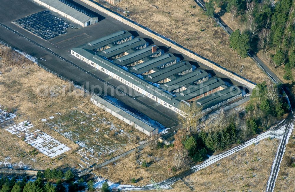 Fürstenberg/Havel from above - Site of the dunning u. Memorial of the former concentration camp Ravensbrueck concentration camp on the road of the nations in Fuerstenberg / Havel in Brandenburg