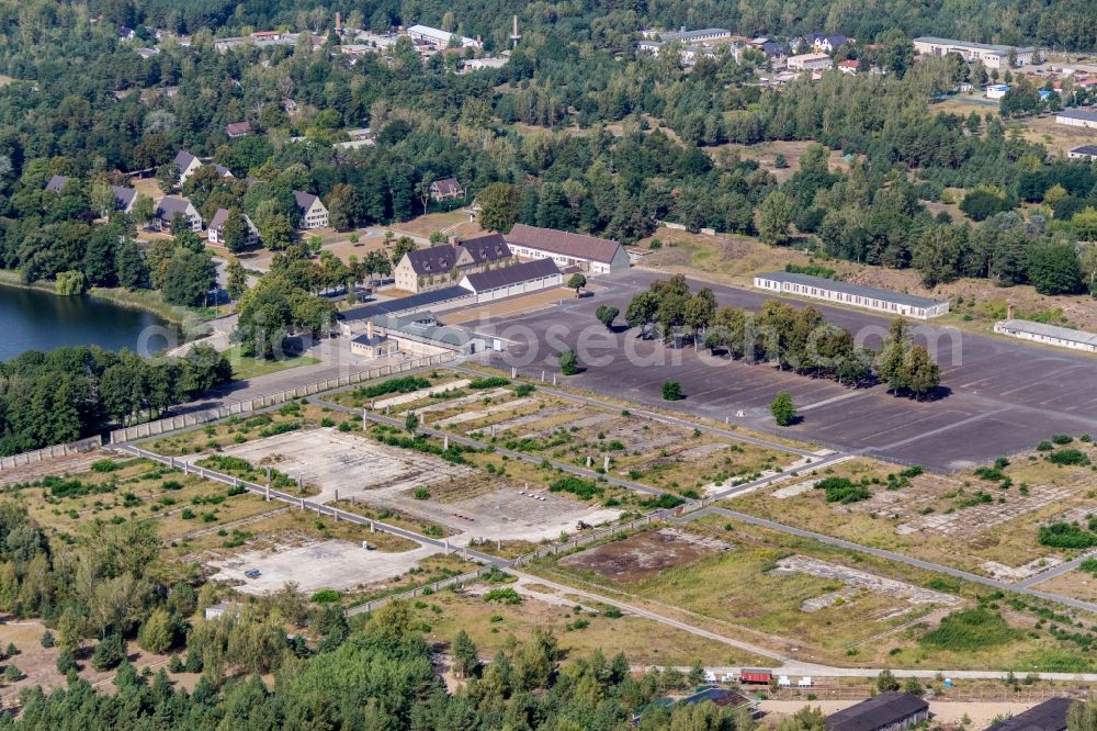 Fürstenberg/Havel from above - Site of the dunning u. Memorial of the former concentration camp Ravensbrueck concentration camp on the road of the nations in Fuerstenberg / Havel in Brandenburg