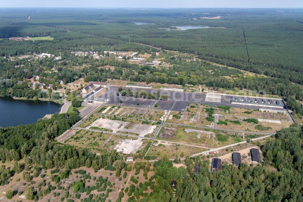 Fürstenberg/Havel from the bird's eye view: Site of the dunning u. Memorial of the former concentration camp Ravensbrueck concentration camp on the road of the nations in Fuerstenberg / Havel in Brandenburg