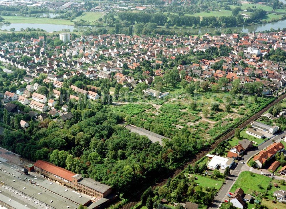 Hanau / Hessen from the bird's eye view: Gelände der MÜBAU AG an der August-Peukert-Straße / Nähe des Bhf. Hanau-Großraum in Hanau.