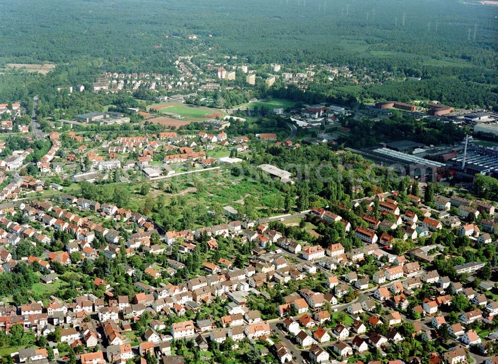 Aerial image Hanau / Hessen - Gelände der MÜBAU AG an der August-Peukert-Straße / Nähe des Bhf. Hanau-Großraum in Hanau.