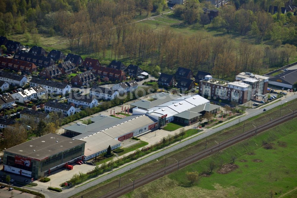 Aerial photograph Falkensee - Grounds of the furniture market at the AGON Semmelhaak settlement in Falkensee in Brandenburg