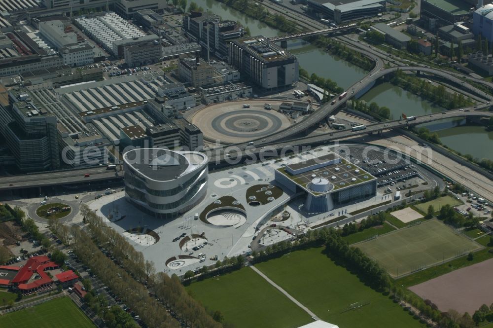 Aerial image Stuttgart - Site at the Mercedes-Benz Museum in Stuttgart in Baden-Wuerttemberg