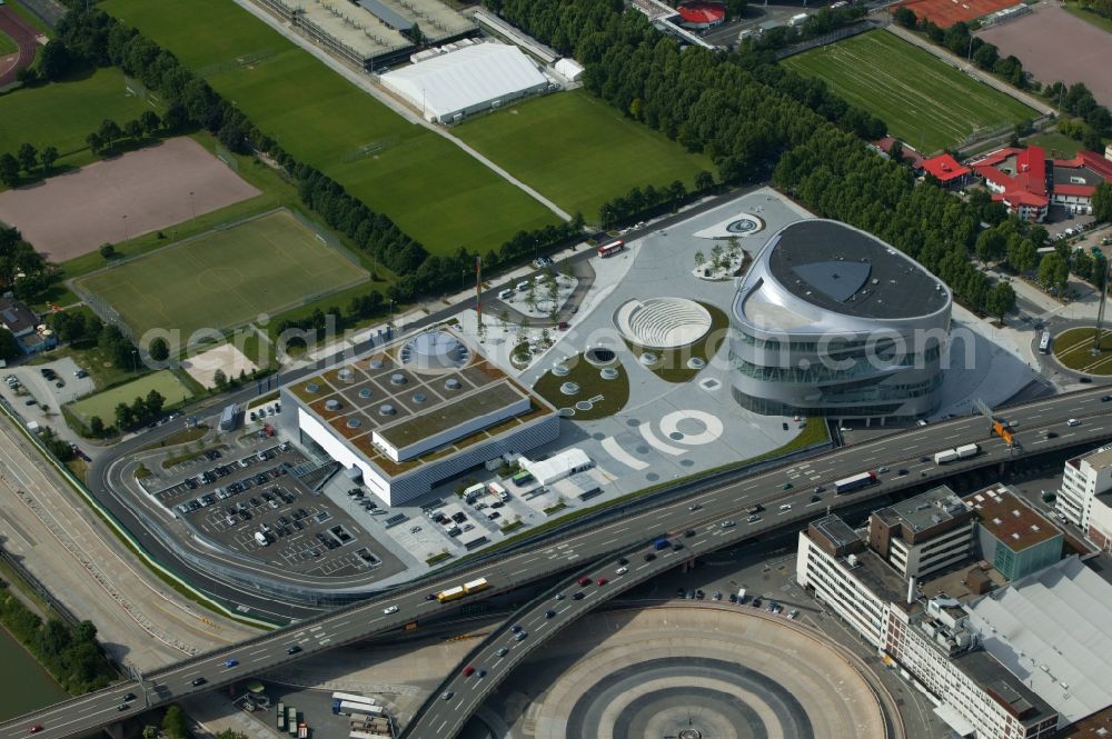 Aerial photograph Stuttgart - Site at the Mercedes-Benz Museum in Stuttgart in Baden-Wuerttemberg