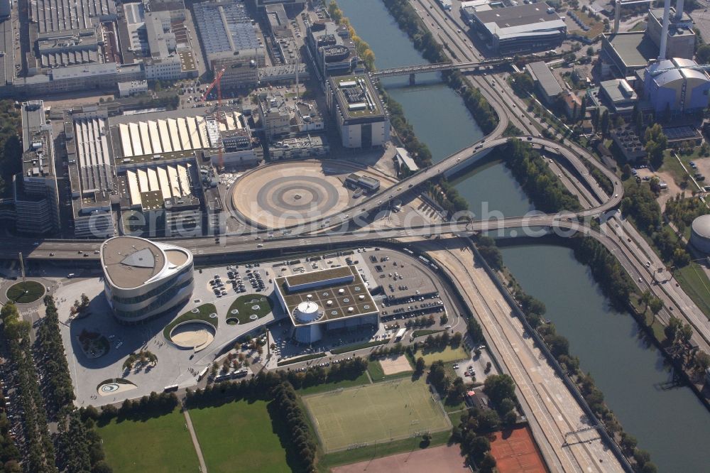 Stuttgart from above - Site at the Mercedes-Benz Museum in Stuttgart in Baden-Wuerttemberg