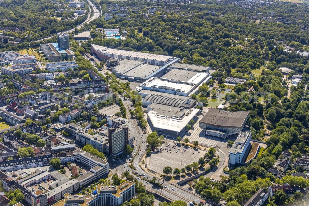 Essen from above - Fairground in the Norbertstrasse overlooking the GRUGA-Halle on Messeplatz in Essen in the state North Rhine-Westphalia