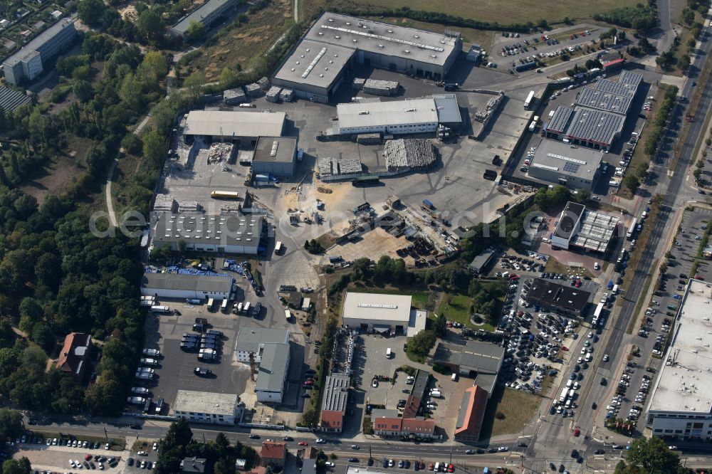 Berlin from the bird's eye view: Site waste and recycling sorting der ALBA Recycling GmbH on Hultschiner Damm in the district Mahlsdorf in Berlin