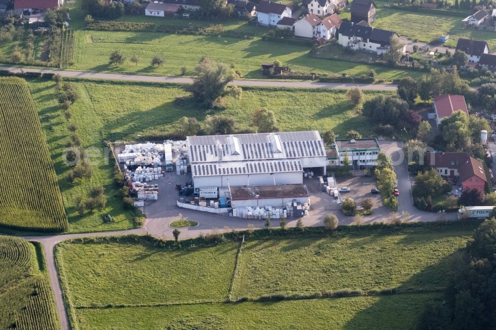 Wagshurst from the bird's eye view: Site waste and recycling sorting of FISCHER GmbH in Wagshurst in the state Baden-Wurttemberg, Germany