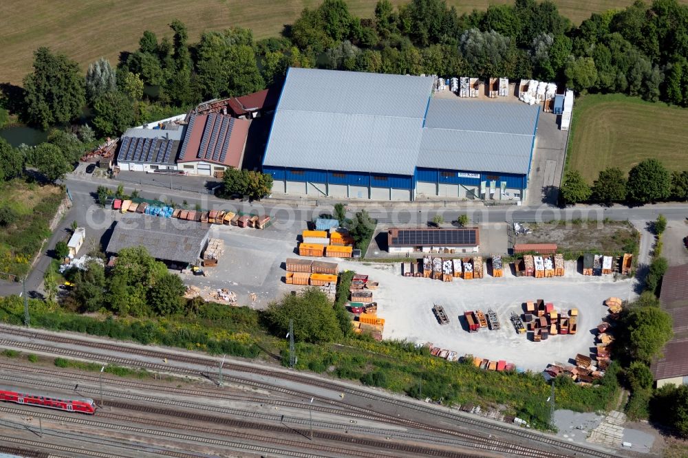 Aerial image Lauda-Königshofen - Site waste and recycling sorting of Kuehl Entsorgung & Recycling Suedwest GmbH in of Tauberstrasse in Lauda-Koenigshofen in the state Baden-Wurttemberg, Germany