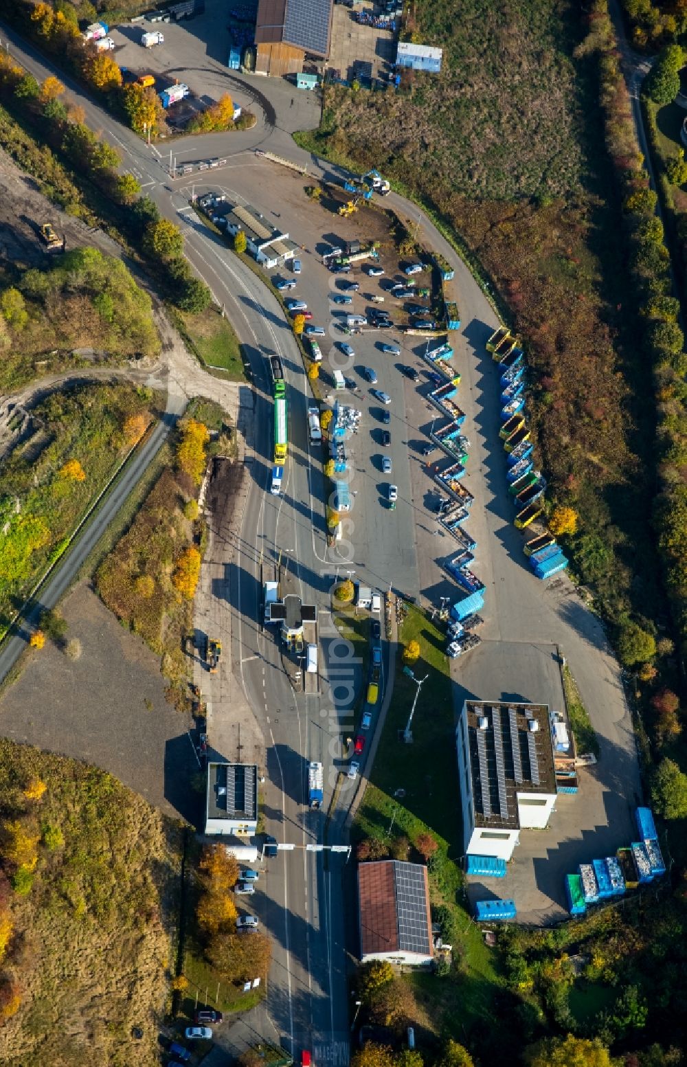 Hamm from above - Site waste and recycling sorting at the lausbach of the city environmental and operational services in Hamm in the state North Rhine-Westphalia