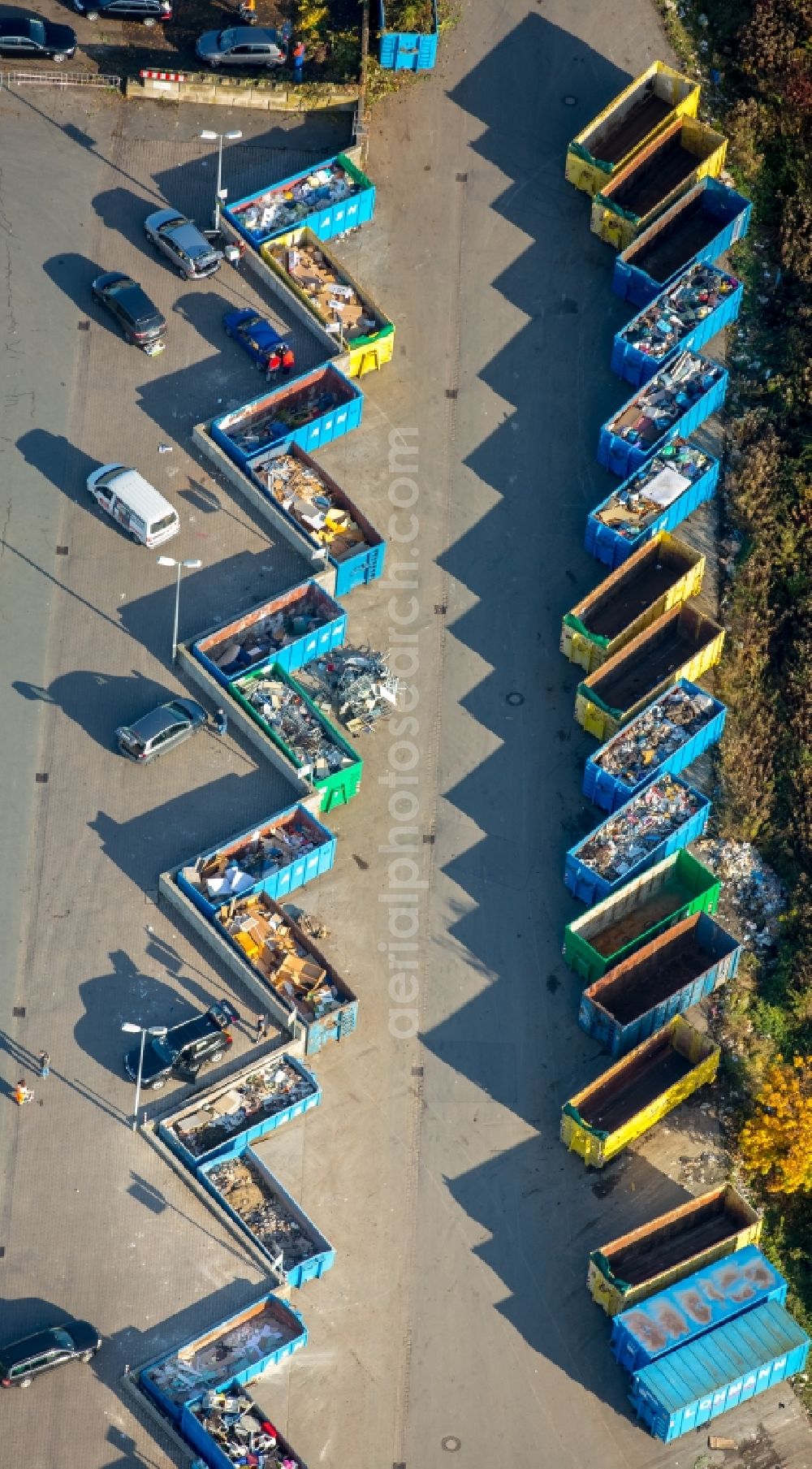 Hamm from the bird's eye view: Site waste and recycling sorting at the lausbach of the city environmental and operational services in Hamm in the state North Rhine-Westphalia