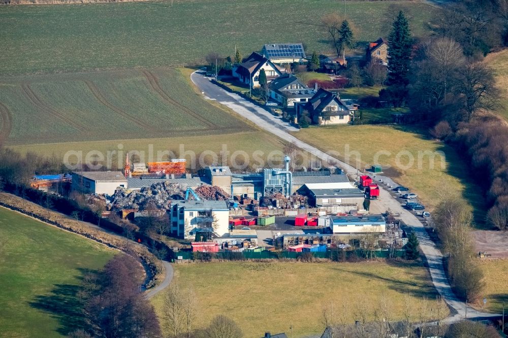 Aerial photograph Menden (Sauerland) - Site waste and recycling sorting of Meta-Plast Metall- and Kunststoffrecycling GmbH on Eilinger Konp in the district Lendringsen in Menden (Sauerland) in the state North Rhine-Westphalia