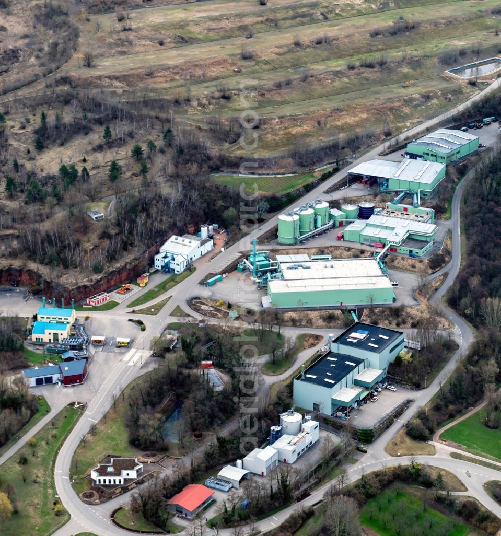 Aerial image Ringsheim - Site waste and recycling sorting ZAK Kahlenberg in Ringsheim in the state Baden-Wuerttemberg, Germany