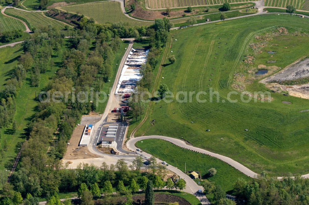 Ringsheim from above - Site waste and recycling sorting ZAK Kahlenberg in Ringsheim in the state Baden-Wurttemberg, Germany