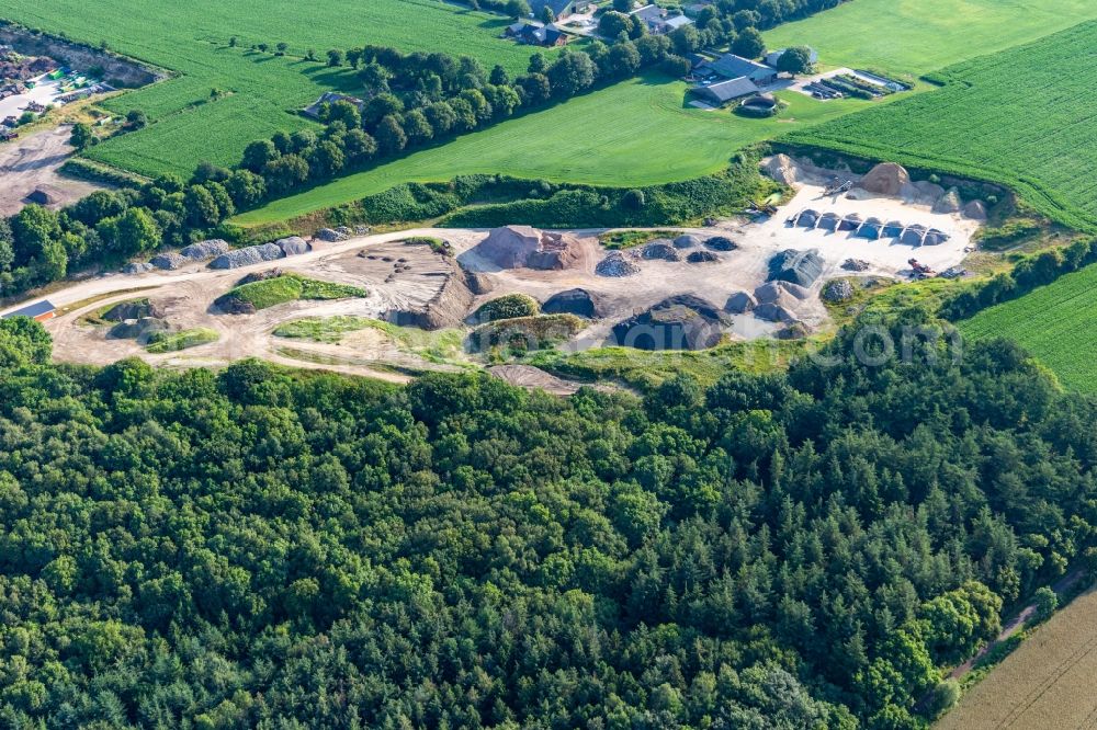 Bargenstedt from above - Site waste and recycling sorting of KBA Kompost,-Bauschutt-und Altstoff T&T GmbH and Co. KG in Bargenstedt in the state Schleswig-Holstein, Germany