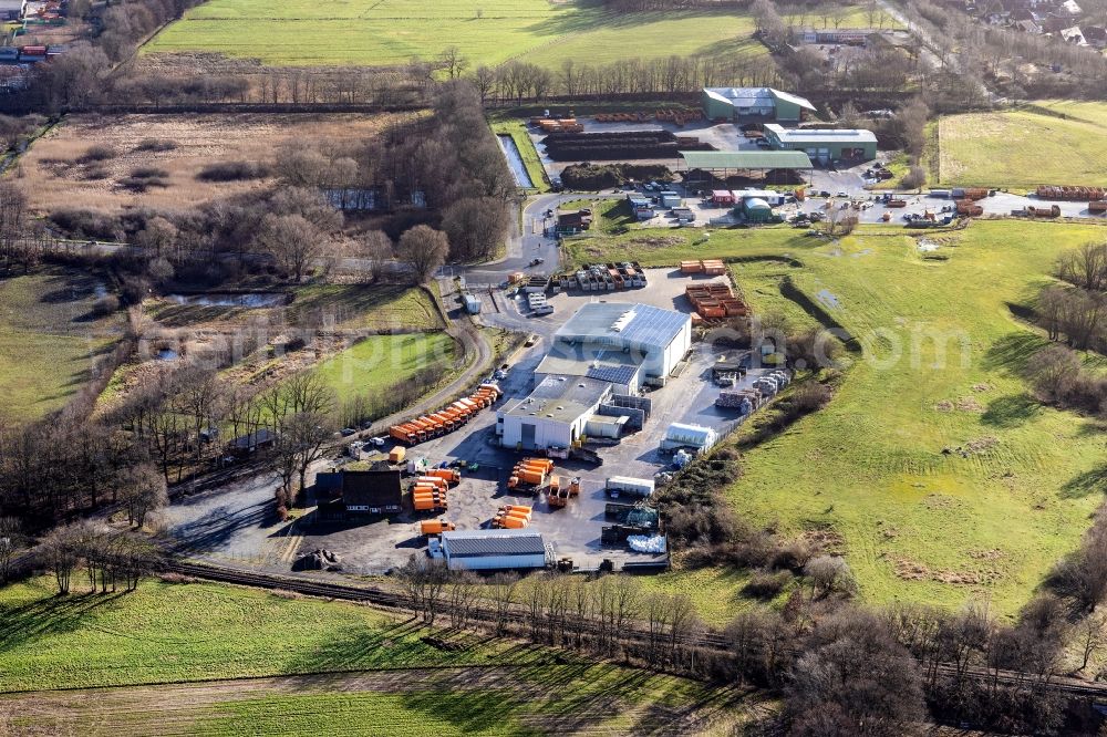 Stade from above - Site of landfill of Abfall- Wirtschaftszentrum Stade in Stade in the state Lower Saxony, Germany