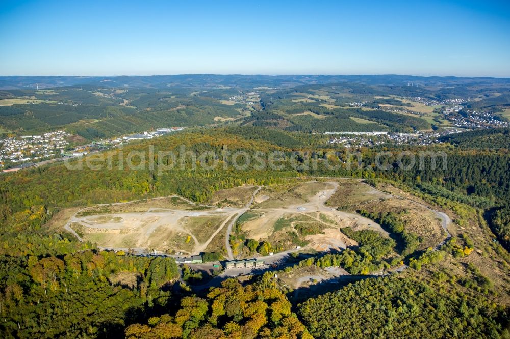 Aerial image Siegen - Site of heaped landfill Fludersbach in Siegen in the state North Rhine-Westphalia