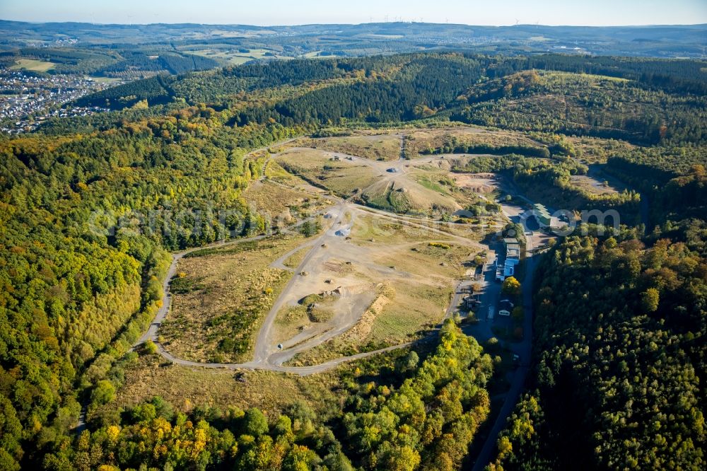 Siegen from above - Site of heaped landfill Fludersbach in Siegen in the state North Rhine-Westphalia