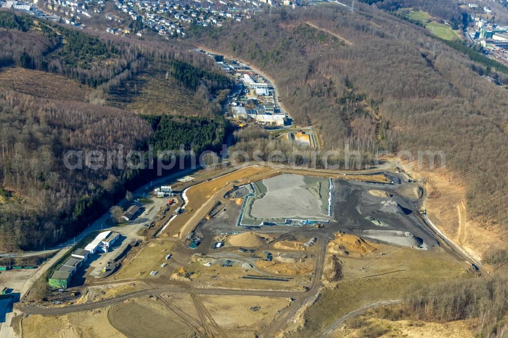 Aerial image Siegen - Site of heaped landfill Fludersbach in Siegen in the state North Rhine-Westphalia