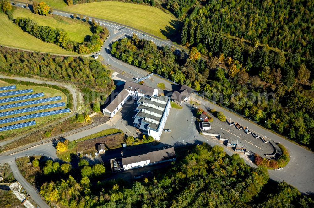 Aerial photograph Meschede - Site of the landfill of the waste disposal company of the Hochsauerlandkreis ( AHSK ) and the company for waste management Hochsauerland mbH ( GAH ) in Meschede in the state North Rhine-Westphalia