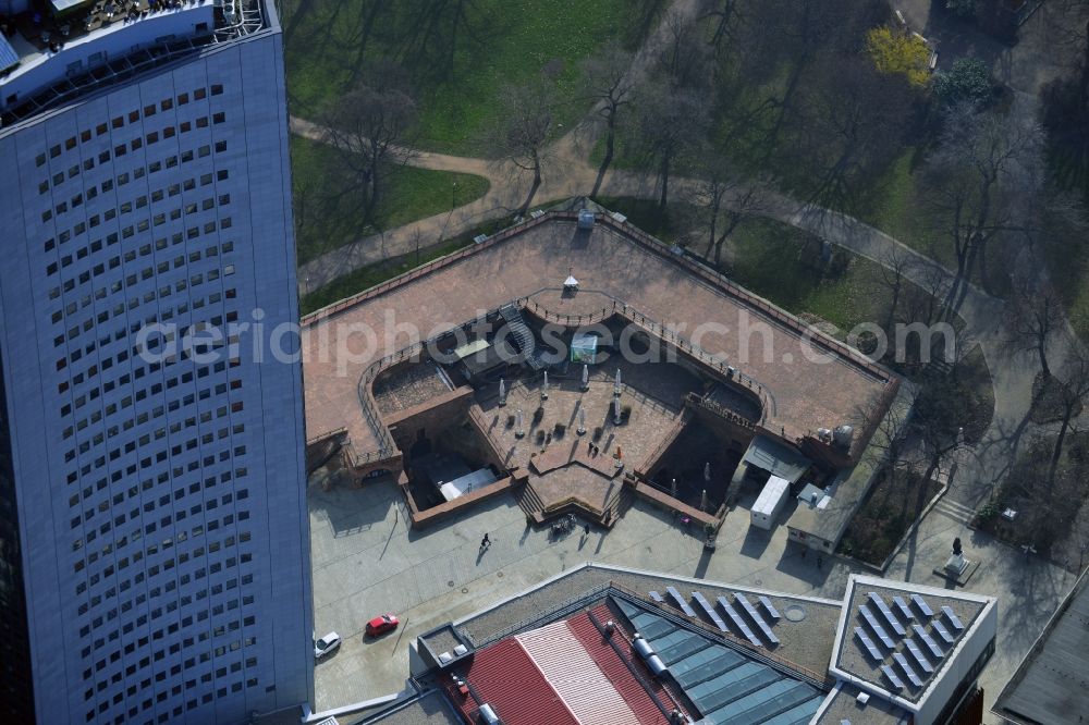 Leipzig from above - Terrain Moritzbastei at the University Road in Leipzig in Saxony