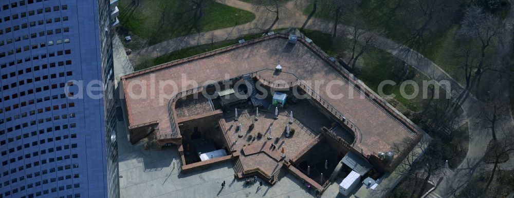 Leipzig from the bird's eye view: Terrain Moritzbastei at the University Road in Leipzig in Saxony