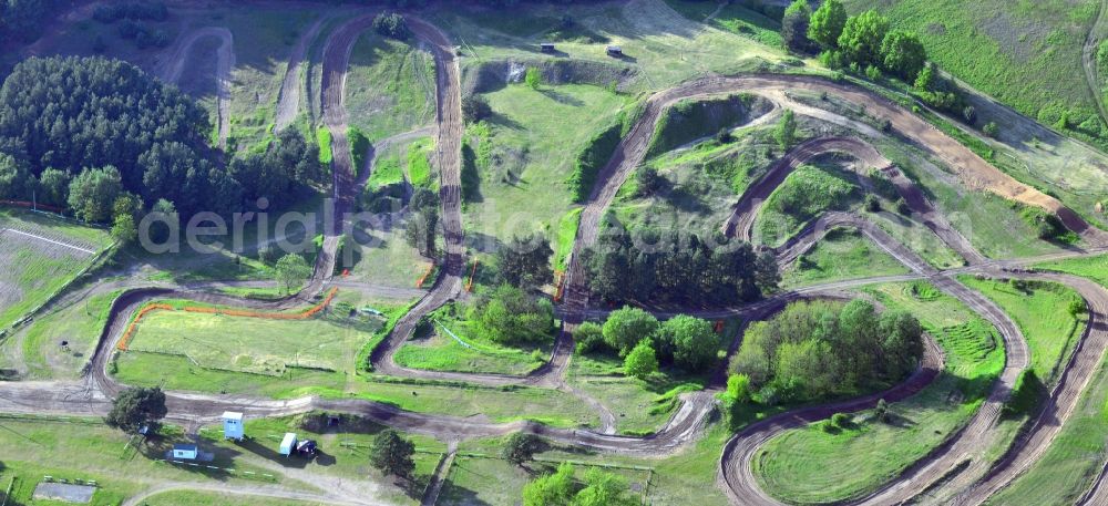 Wriezen from above - Areo of th racecourse of MC Wriezen in federal state Brandenburg