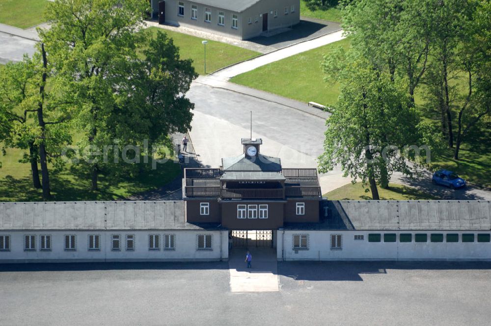 Aerial image Weimar - Buchenwald - Blick das Gelände der Nationalen Mahn- und Gedenkstätte auf dem Gelände des ehem. Konzentrationslagers KL Buchenwald. View the site of the National memorial at the site of former concentration camp Buchenwald.