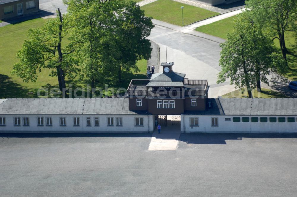 Aerial photograph Weimar - Buchenwald - Blick das Gelände der Nationalen Mahn- und Gedenkstätte auf dem Gelände des ehem. Konzentrationslagers KL Buchenwald. View the site of the National memorial at the site of former concentration camp Buchenwald.