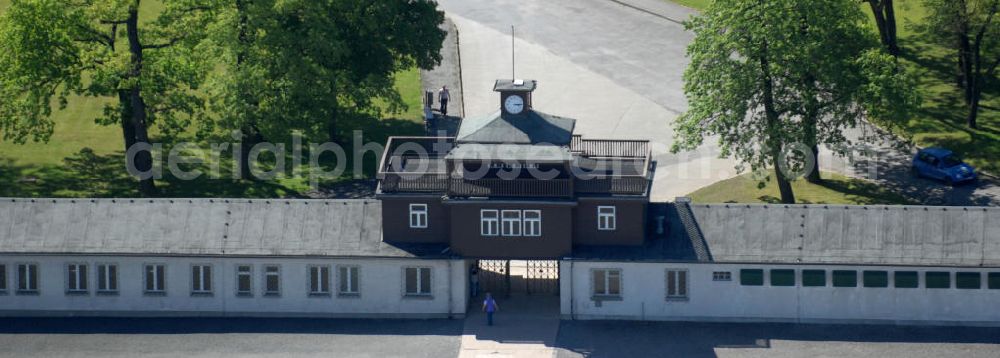 Weimar - Buchenwald from the bird's eye view: Blick das Gelände der Nationalen Mahn- und Gedenkstätte auf dem Gelände des ehem. Konzentrationslagers KL Buchenwald. View the site of the National memorial at the site of former concentration camp Buchenwald.