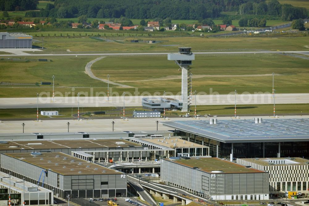 Schönefeld from the bird's eye view: Site of the new airport BER / BBI AIRPORT BERLIN BRANDENBURG Willi Brandt in Schönefeld in Brandenburg. The new terminal is in the south of the airport Berlin -Schoenefeld quality built