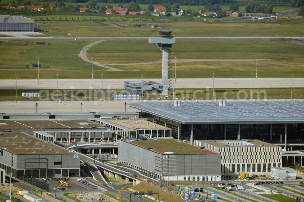 Schönefeld from above - Site of the new airport BER / BBI AIRPORT BERLIN BRANDENBURG Willi Brandt in Schönefeld in Brandenburg. The new terminal is in the south of the airport Berlin -Schoenefeld quality built